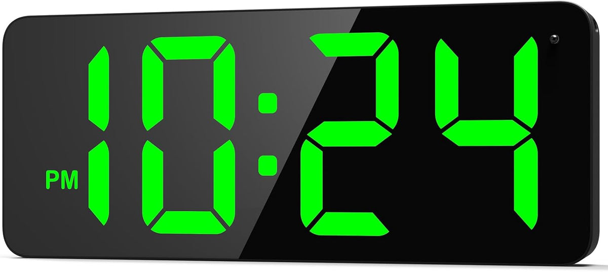 LED Digital Wall Clock with Large Display, Big Digits, Auto-Brightness, 12/24Hr Format, Modern Electric Small Silent Wall Clock for Living Room, Bedroom, Classroom, Farmhouse, Kitchen, Office - Red - Image 11