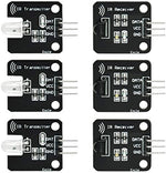 Gikfun infrared transmitter sensor module with built-in signal indicator light emitting diode and three-pin header configuration.