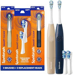 Spinbrush Smart Clean Value Pack adult electric toothbrush front view showing two handles and two replacement heads.