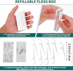Side angle view of WLLHYF refillable flosser organizer box detailing the single pick release mechanism