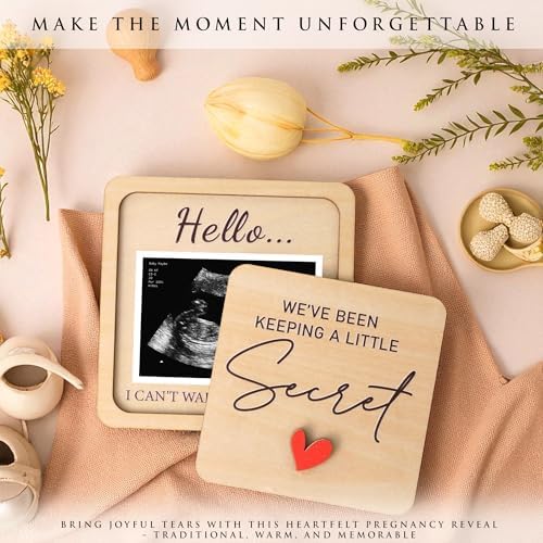 KATINAT pregnancy announcement for grandparents sign displayed elegantly on a modern living room shelf.