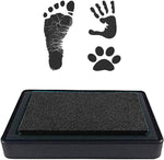 Lsushine baby footprint ink pad front view showing the premium black stamp surface.
