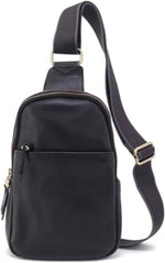 HOBO Cass Sling front view leather crossbody bag
