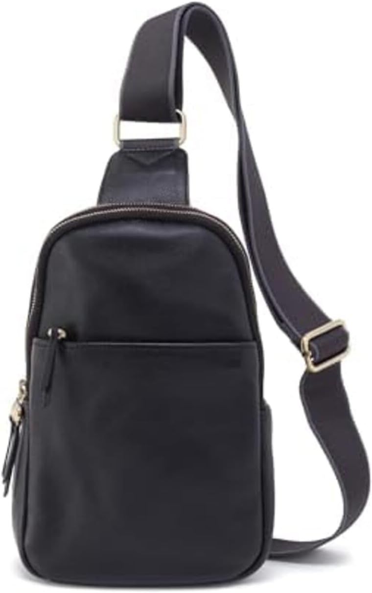 HOBO Cass Sling front view leather crossbody bag