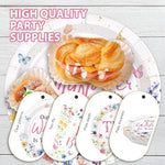 Disposable floral tableware set including plates napkins and forks