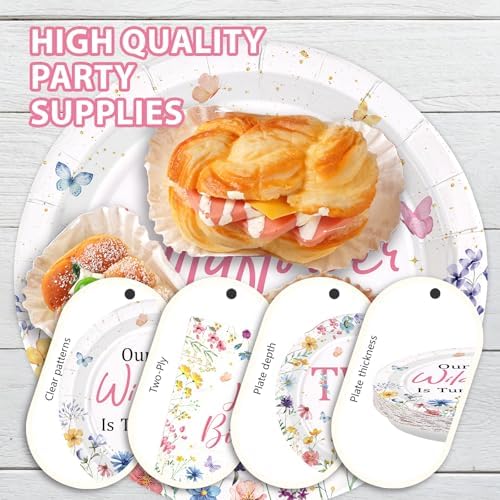 Disposable floral tableware set including plates napkins and forks