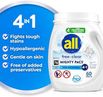 All Free Clear hypoallergenic detergent pacs for sensitive skin