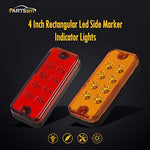 Partsam universal 12 Volt running lights package contents demonstrating ten amber and ten red light assemblies with screws.