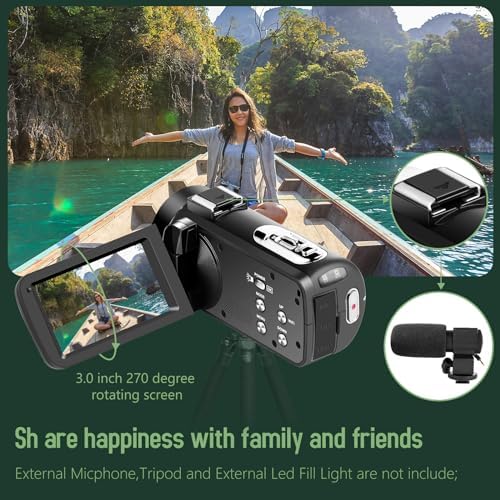Seree camcorder 3.0 inch flip screen display interface