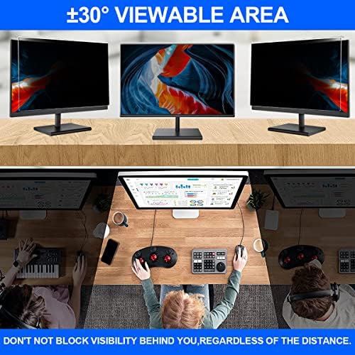 Acrylic anti-glare privacy filter panel demonstrating blue light blocking and eye protection properties