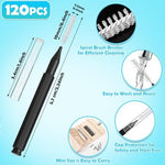 MAPVOLUT orthodontic flossers demonstrating 360 degree bendable spiral brush head flexibility