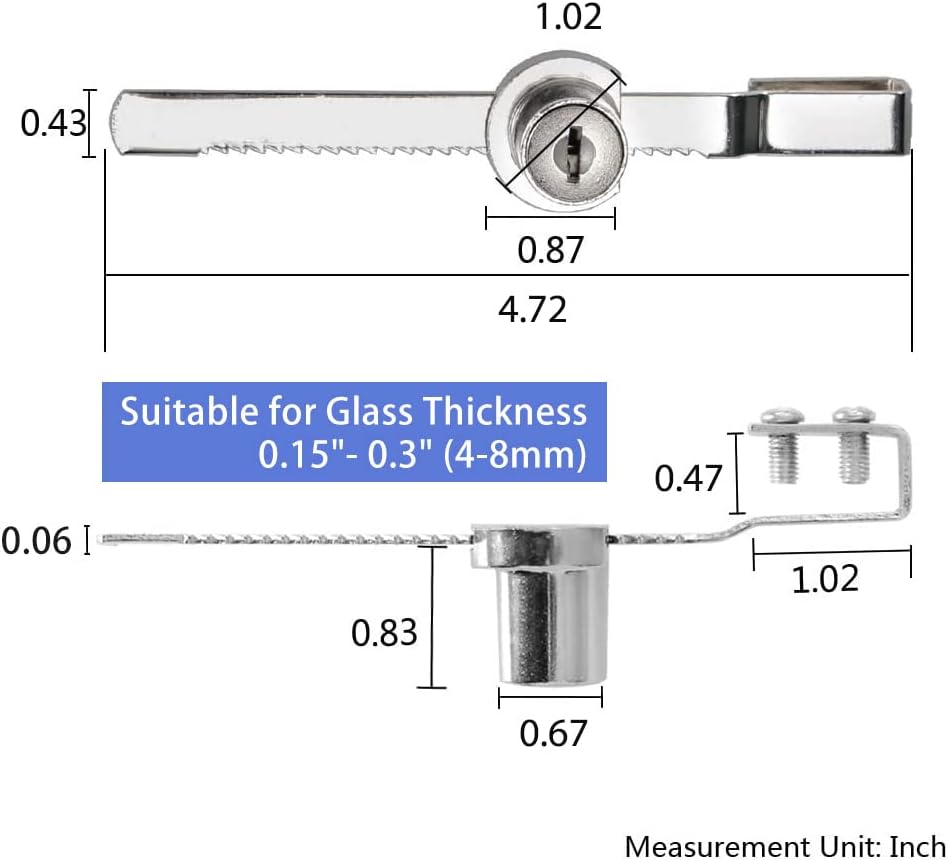 Sissinda ratchet lock chrome finish display