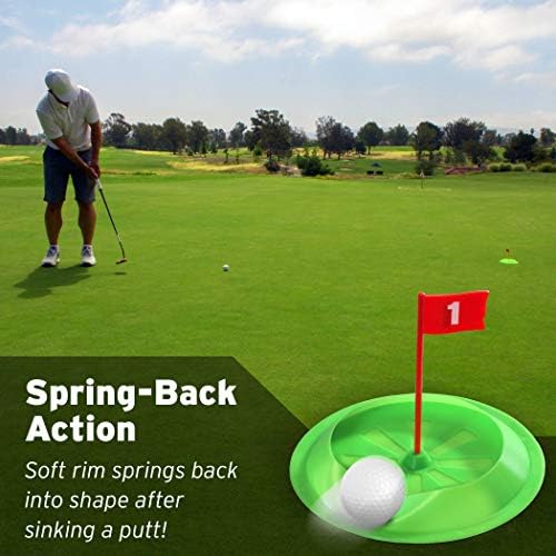 GoSports golf game set arranged in a living room
