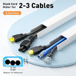 Delamu cable management kit showcasing the simple snap open mechanism with multiple wires inside.