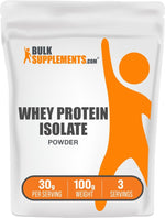 BulkSupplements 250g whey protein isolate pouch packaging detail