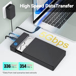 3.5 Hard Drive Enclosure, USB 3.0 Internal/External Hard Drive Case for 3.5/2.5 inch SATA HDD Up to 20TB Data Recovery Kit Support UASP with 12V 24W Power Adapter - Image 3