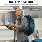 SurviveX Travel Medicine Kit being held to demonstrate its small portable size for cruise essentials.
