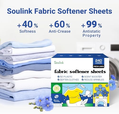 Plastic free fabric softener strips for 240 washing machine loads.