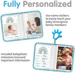 BOHEMIABY baby memory album showcasing the large seven by five inch safety mirror.