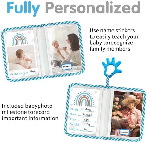 BOHEMIABY baby memory album showcasing the large seven by five inch safety mirror.