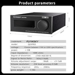 FLYINSKY silver preamplifier integrated into a premium desktop home audio system setup.