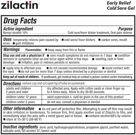 Zilactin authentic USA imported skincare and oral treatment tube