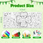 Children coloring on OHOME St. Patrick's Day tablecloth