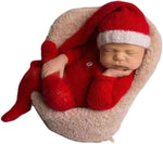 Xmas Newborn Baby Photo Props Boy Outfits Crochet Santa Claus Red Hat Pants | Newborn Picture Outfit,for Baby Girl Photography,Newborn Boy Photoshoot Outfits,Newborn Photography Prop,Xmas Photo Outfit - Image 14