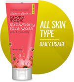 Aroma Magic strawberry face wash lifestyle application shot