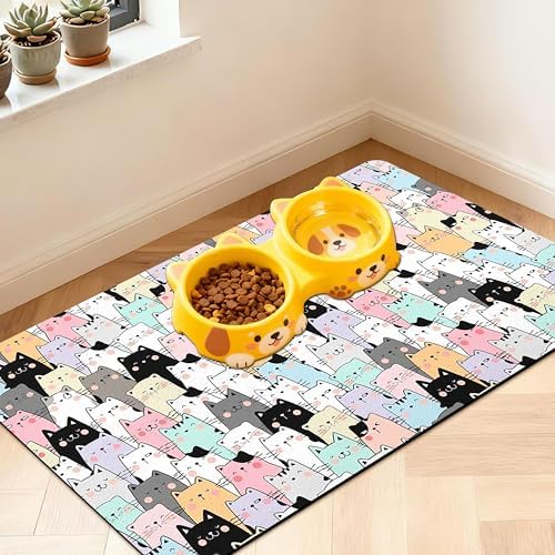 Ddpodnqak Pet Feeding Mat extra-large surface for cat and dog bowls