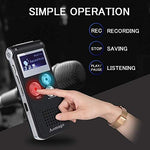 Aomago mini audio recorder showing the dual high-sensitivity microphone placement at the top of the device.