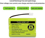 Four individual pack configuration of white rechargeable NiMH telephone replacement batteries with standard terminal connection plug.