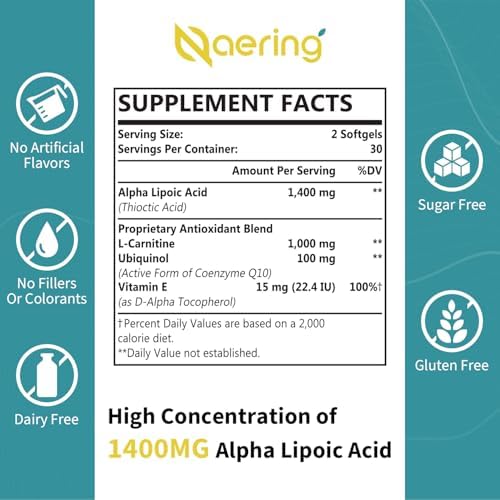 Naering cellular energy and nerve health support softgels bottle display illustration