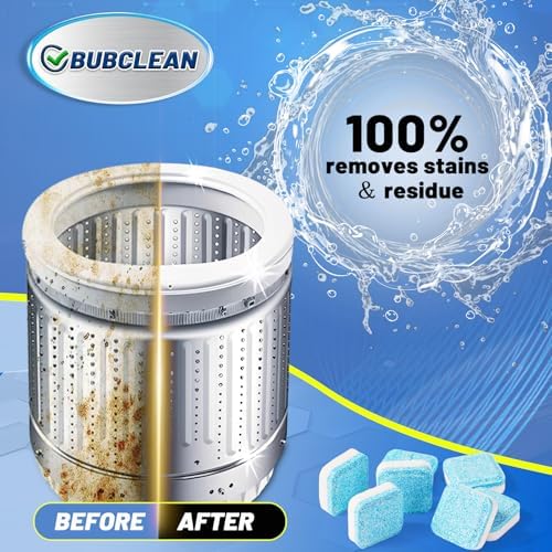 Deep clean tablet placement directly inside an empty front load washing machine drum