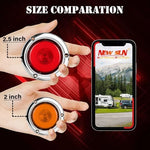 NEW SUN amber side marker light close up highlighting the durable polycarbonate lens material