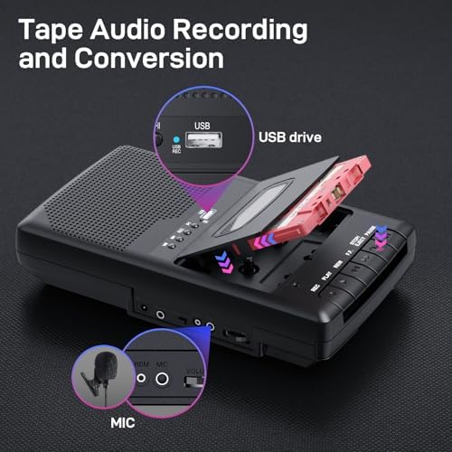 Mersoco portable tape player showing the tape deck compartment open