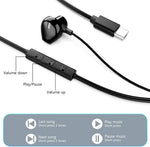 Umeizxin Type-C headset built-in microphone placement view.