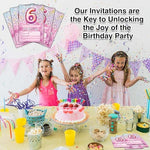 Close up view of the shimmering rainbow metallic foil on the pink stationery card