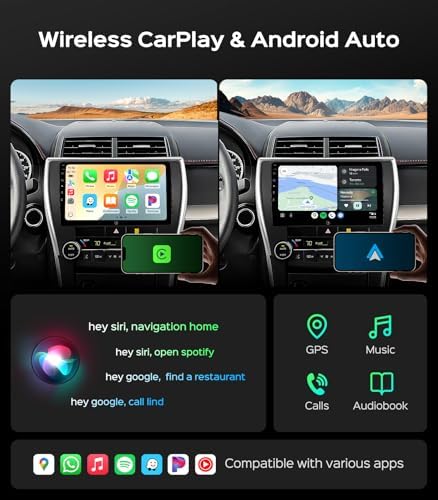 Wireless Apple CarPlay and Android Auto interface on car screen