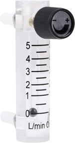 CNBTR oxygen flow meter front view showing acrylic panel and scale.