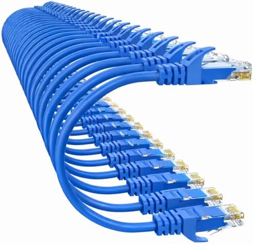 Blue 6 foot Cat 5e network cable with RJ45 connector
