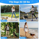 Arcolma black hands free leash with durable metal clasp closure for high stability.