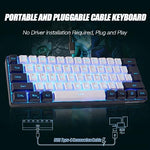 Abucow portable gaming keyboard with USB-C cable connection