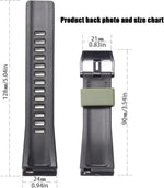 Wristarmor watch band showing texture and stainless steel buckle