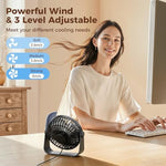 TriPole portable mini fan close up highlighting the four point five inch detachable front cover and three blades