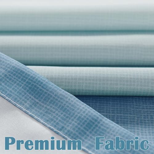 Jinchan minimalist blue striped curtain styled creatively as a modern room divider