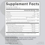 Sports Research Alaskan Cod Liver Oil 1000 mg nutrition facts label showing vitamin ingredients
