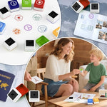 WAHXIAOSW passport stampers being used to stamp a custom handmade travel scrapbooking journal page