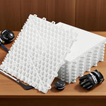Underneath structural drainage system of expandable hockey practice boards