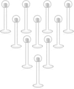 Macro view of screw-on clear acrylic tops and posts.